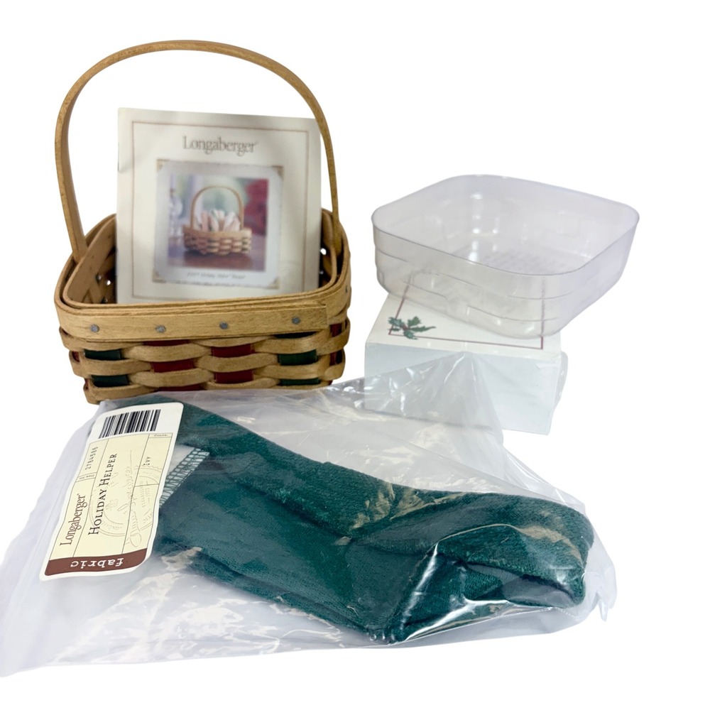 Longaberger 2003 Holiday Helper Basket Stuck On You Liner‎ Protector Notes Flyer